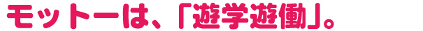 仕事のモットーは「遊学遊働」！？